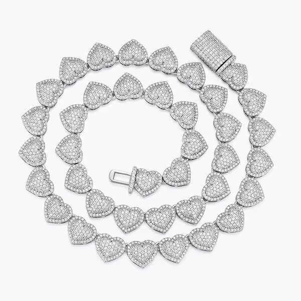 Shining Star Jewelry Hip Hop Fashion 6mm-14mm Micro Pave CZ Iced Heart Necklace photo-4