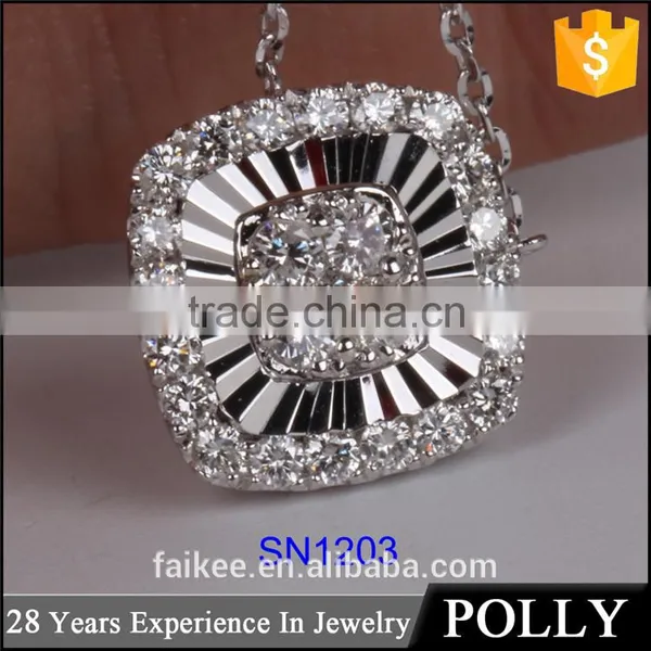 Wholesale Micro Plates Zircon Jewel Sterling Silver 925 Pendant Necklace photo-3