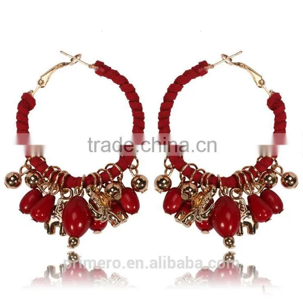 Elephant Fashion Big Circle Punk Style Bohemia Ethnic Earring Jewelry Wholesale photo-4