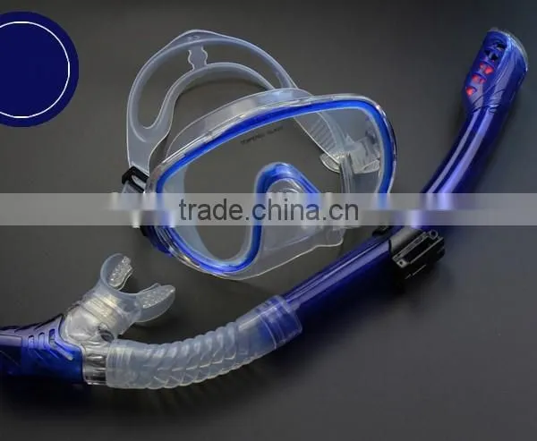 Water Sports Anti-Fog Silicone Scuba Diving Mask Dry Snorkel Set photo-3