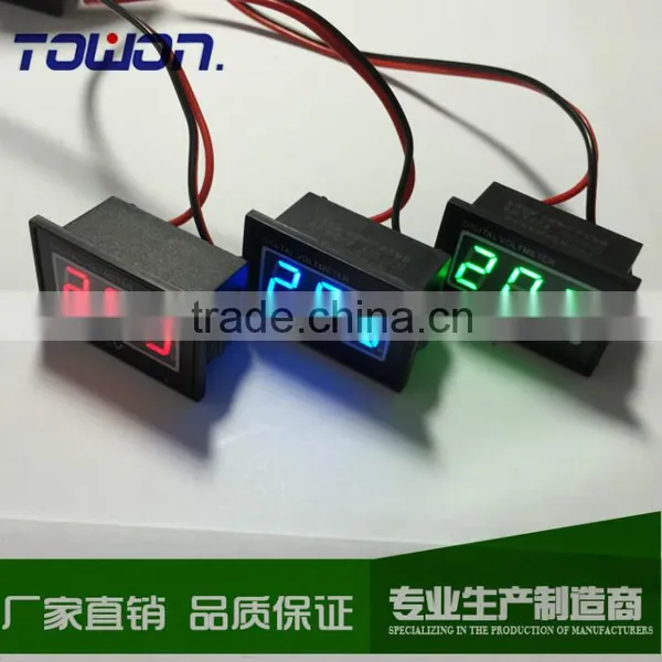 0.4" Digital Voltmeter DC 15-120V Red Blue Green Electric Motor Car Waterproof Panel Meter photo-2