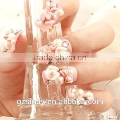 Wholesale 3D Manicure Ceramic Flower Rose Rhinestone Nail Art Handmade Ceramic Flowers 3D Ceramic Flower ZX:TC806 photo-4