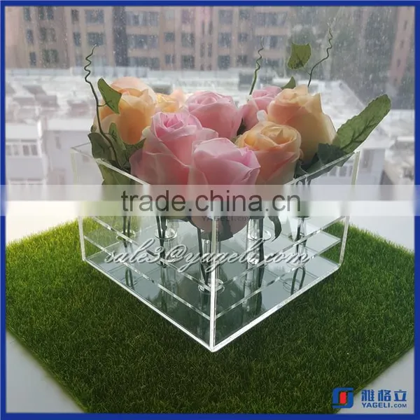 Wholesale Clear Acrylic Flowers Box Cut Hat Rose Box for Flower Packaging Box photo-5