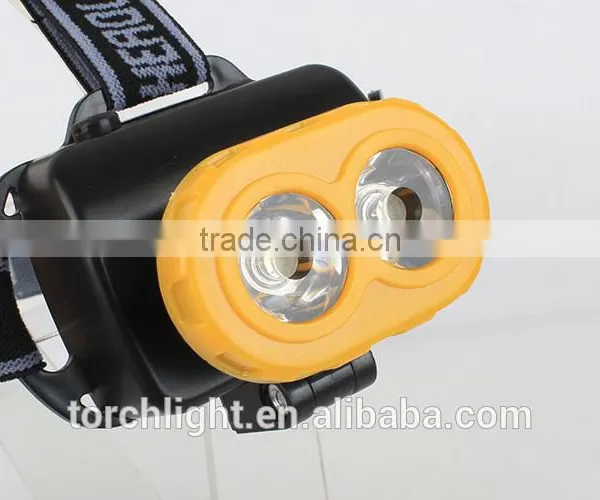 3W Ultra Bright 2 White LED Headlight Headlamp 3 Modes 2LED Red Flashlight for Outdoor photo-3