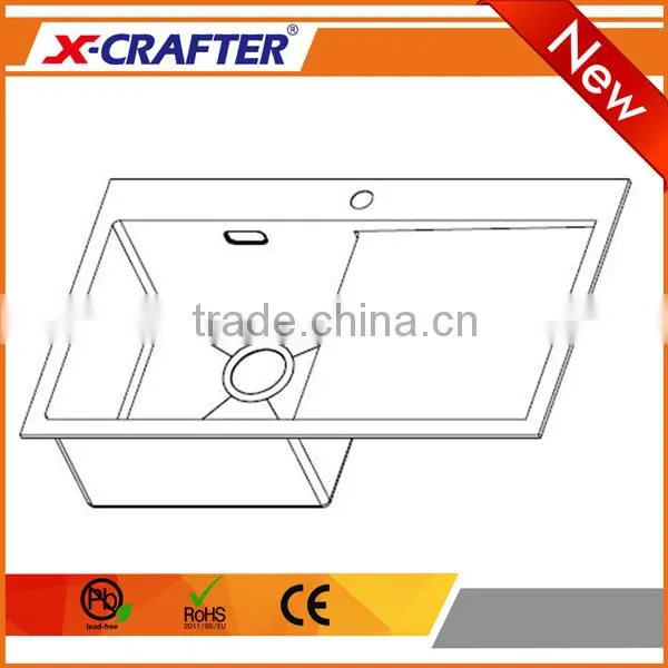 Wholesale Undermount Single Bowl Drainboard Small Stainless Kitchen Sink for Hotel photo-3