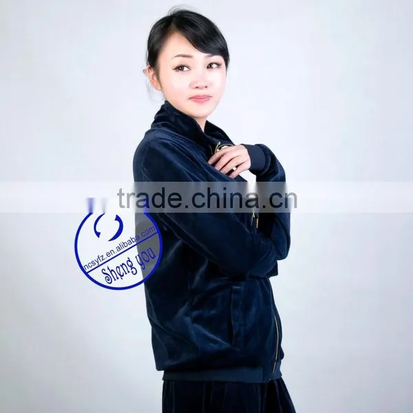Custom Women Long Sleeve Stand Collar Velour Zipper Sport Wear Hoodies Sweastshirts Wholesale Quality Choice photo-2