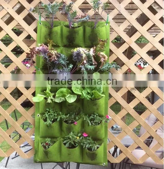 Hanging Garden Strawberry Planter Bags, Garden Grow Planting Bag Pockets Vertical Garden Felt Planters Grow Bags