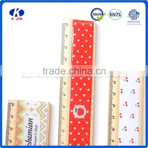 Hot Sale Promotional 15cm Wooden Straight Rulers With Screen OEM LOGO Printed photo-5