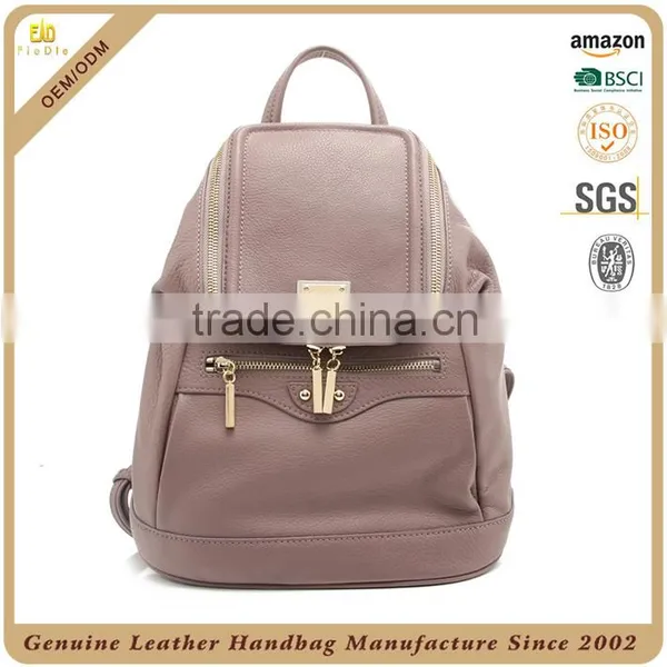 Guangzhou OEM Factory Women Duffel Bag Leather Travel Bag Ksnapsack Backpack Genuine Leather Hot Shot Backpack Bag for Lady photo-5