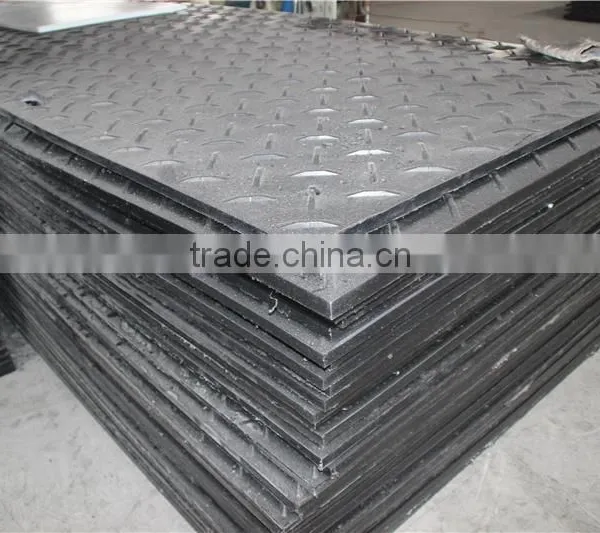 Black Surface Tread Pattern Hdpe Plastic Road Mat photo-2