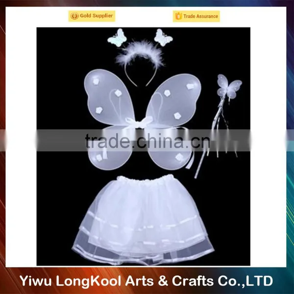 White Tutu Angel Wings Costume Fairy Wings for Kids photo-3