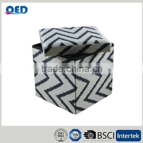 Fabric Folding Ottoman Fancy Small Sitting Stool photo-3