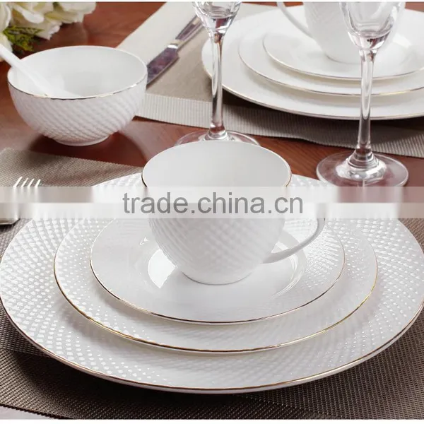 Embossed Patchwork Design Dinnerware Set photo-2