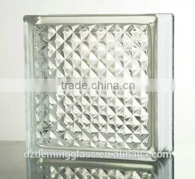 High Quality Gemel Glass Brick Patterned Glass Block With CE,ISO for Palaza,office Building and Shopping Mall