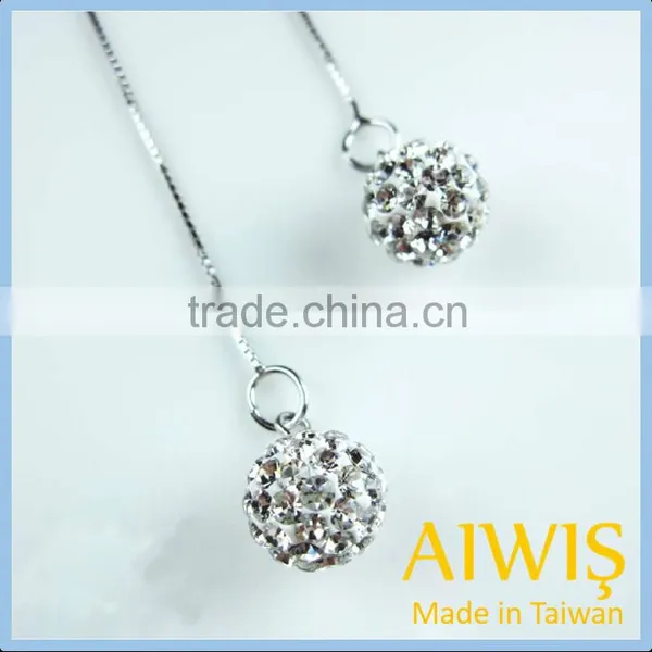 Unique Deisgn Shambhala Rhinestones 925 Sterling Silver Earring photo-3
