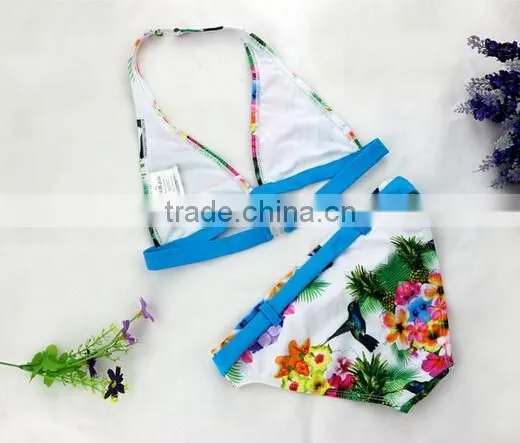 Baby Girls Kids 2 Pcs Sling Bikini Swimwear Floral Bather Swimmers Swimsuit photo-3