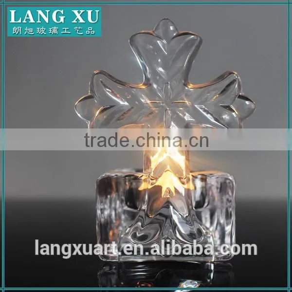 LX-Z140 Christian Cross Religious Crystal Tealight Candle Holder photo-4