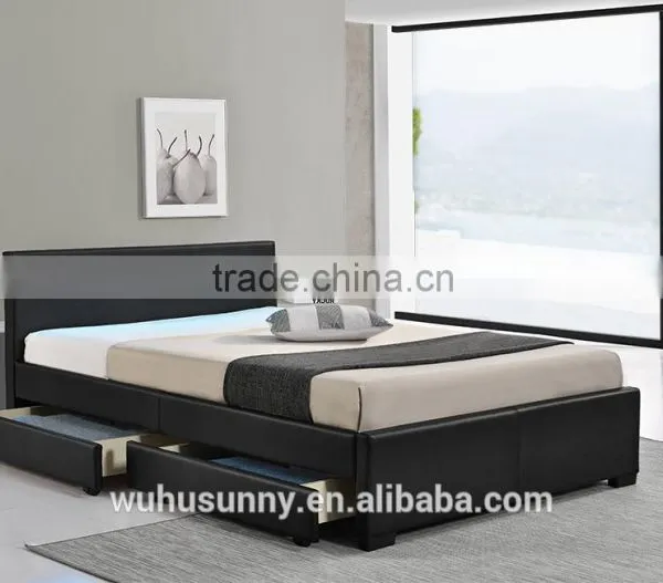 Promotional Storage Leather Bed With LED Light