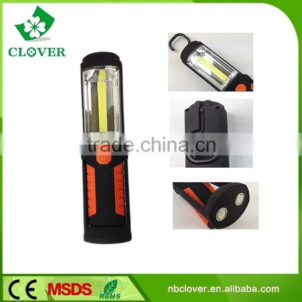 3*AA Battery 12v 3W+1W Cob Led Work Light With Hook