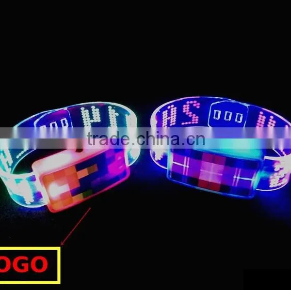 2015 China Manufactuer Flashing OEM Words Watch Motion Led Light Bracelet photo-2