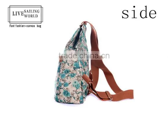 Beautiful Newest Design Canvas School Backpack for Teenage Girls photo-2