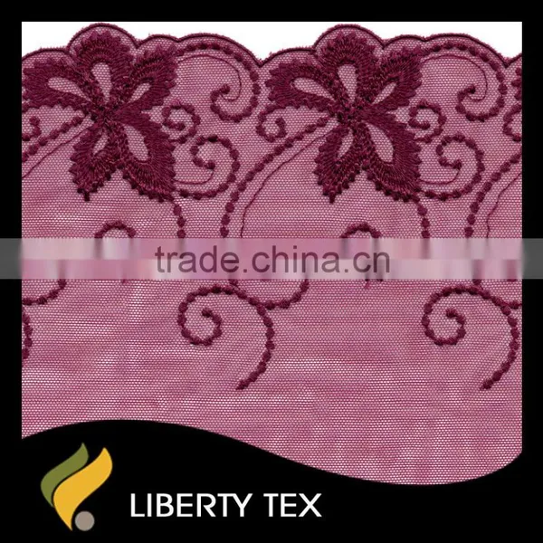 Hot Sale Graceful Dot Scroll Flower Pattern Embroidery Fabric