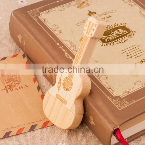 OEM Wooden Guitar Shape Usb Stick Bulk Usb Flash Memory Drive photo-2