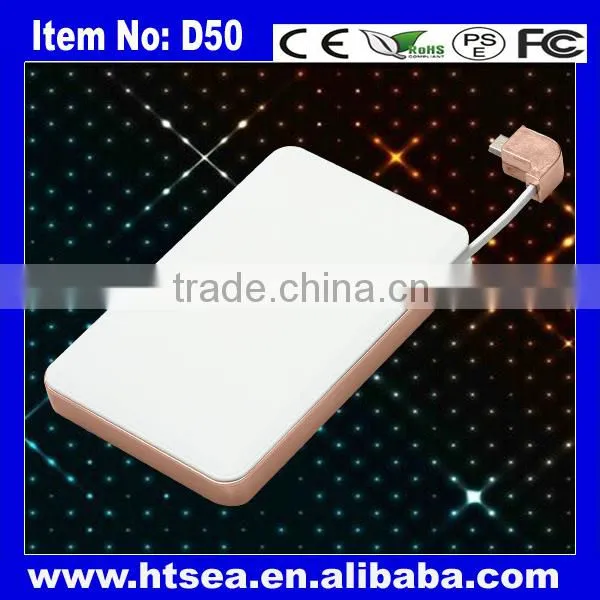 2015 best selling electronics Multi-function Accessory With Bulti-in Cable Mobile Power Bank 5000mah