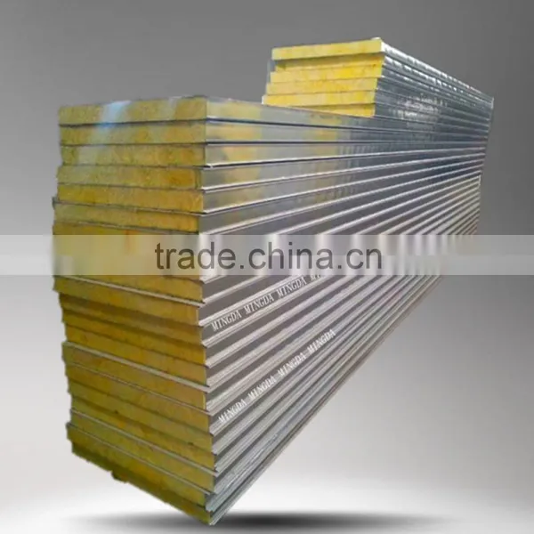 Hot Selling Fireproof Rock Wool Sandwich Panel for Prefab House