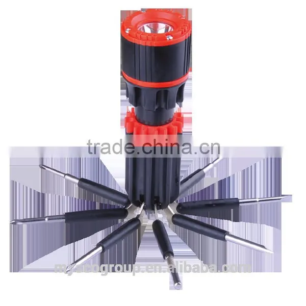 8 in 1 Multi-screwdriver Torch With 1 LED Illuminates/Hand Tool Sets
