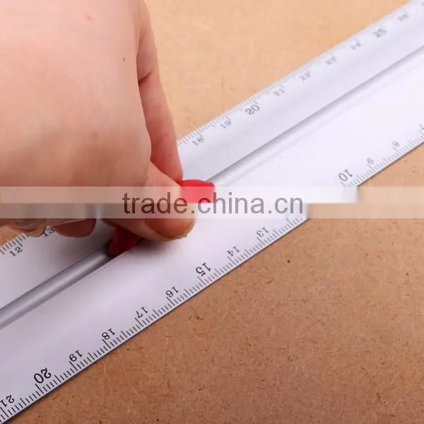 8''/12" Aluminum Ruler With Red Finger Grip,aluminum Level Ruler With Handle photo-5