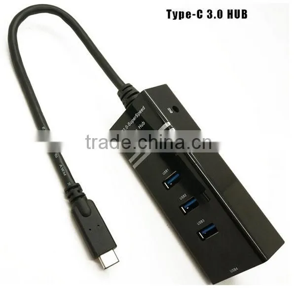 10Gbps Reversible USB 3.1 Type C to 4 PORTS USB 3.0 HUB for Apple Macbook AIR 12" photo-2