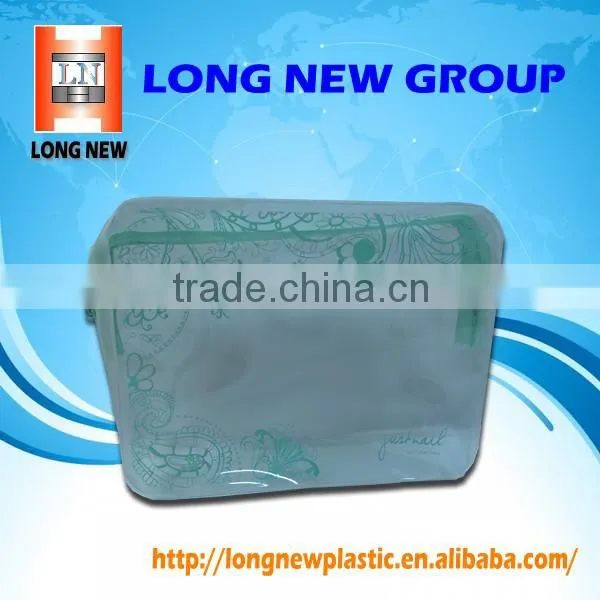 Long New Green Printed Design Cosmetic PVC Zipper Bag Making photo-5