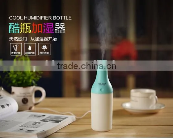 Cute Bottle Shape Mini Portable Air Humidifier Ultrasonic Humidifier With LED Night Lamp photo-4