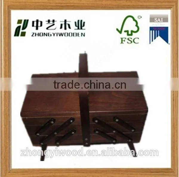 Wholesale High Quality Cheap New Design Convenient Folding Custom Wooden Sewing Organizer Box Holder Rack photo-4