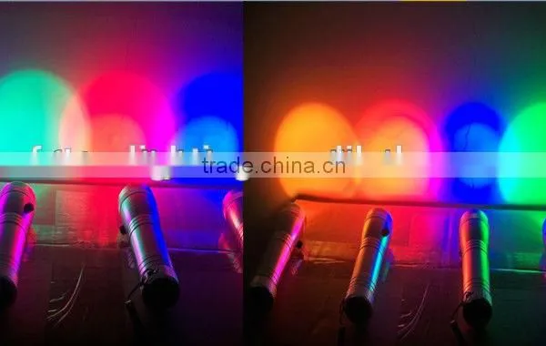 Factory Direct Sale 3W 10 Color Rgb Color Shine Led Flashlight photo-2