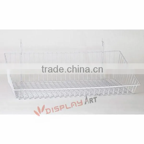 Large Hanging Storage Slatwall Metal Wire Mesh Display Basket photo-2