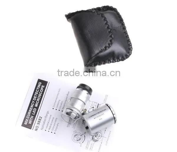 Mini Protable LED 60X Microscope Prices Black Leather Bag photo-3