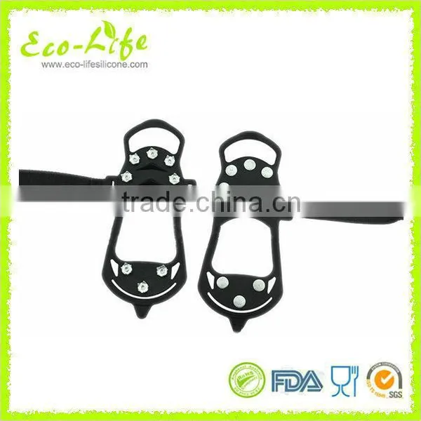 4 Sizes 10 Spikes Silicone Snow Ice Crampons, Anti-skid Shoe Cover for Ice and Snow photo-2