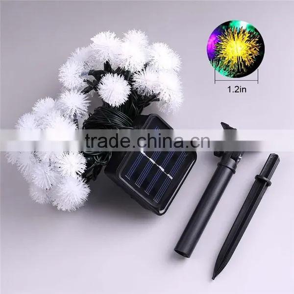 Christmas Rechargeable 30LED Plush Ball Solar Festival Lights photo-4