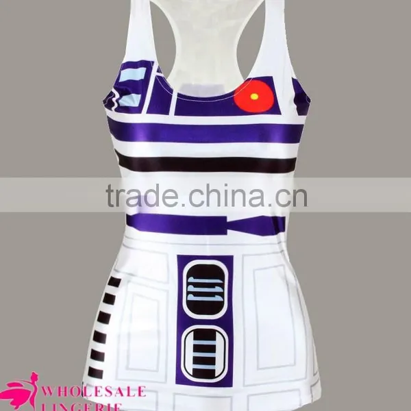 2015 New Design Ladies Tank Tops With Moive Printed photo-4