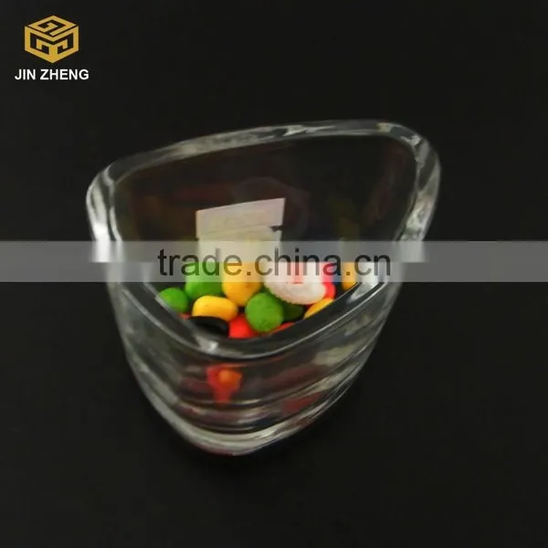 Triangle Design Clear Glass Candle Holder , Wax Glass Candle Holder Wholesale photo-2