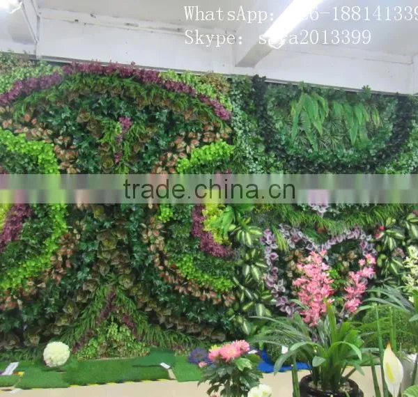 SJ1801299 Artificial Green Vertical Plastic Plant Wall photo-2