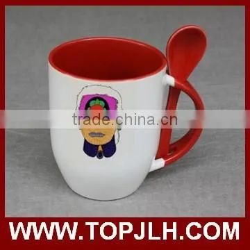Unique Sublimation Double Color Special Coffee Mug With Spoon for Sale photo-6