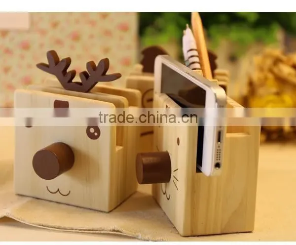 Lovely Glasses Wooden Pencil Holder photo-3