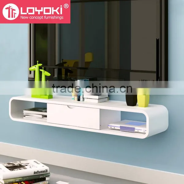New Design Wall Shelf Wall Organizer Eco-friendly MDF Wood Colonel With Drawer Wall Mount TV Console photo-3