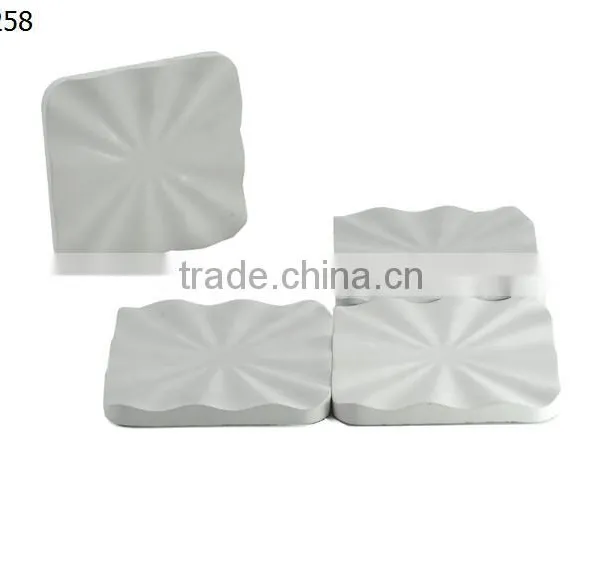 4 Set Hand Made Engraved Concrete Coasters Cement Starbucks Coffee Cup Coaster photo-2