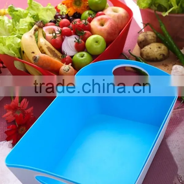 Plastic Basket With Handle for Household/Plastic Storage Basket photo-2