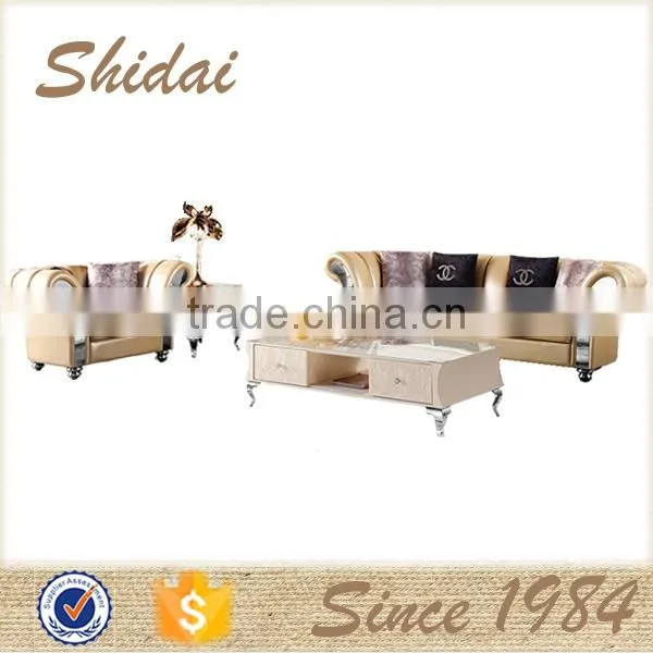 New Chinese Leather Sofa Furniture, Wooden Sofa Set Designs photo-5