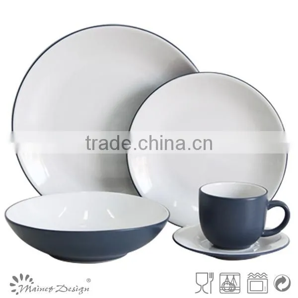 Bicolor Pink 16pcs Dinnerware Set Fashion Round Solid Color photo-5
